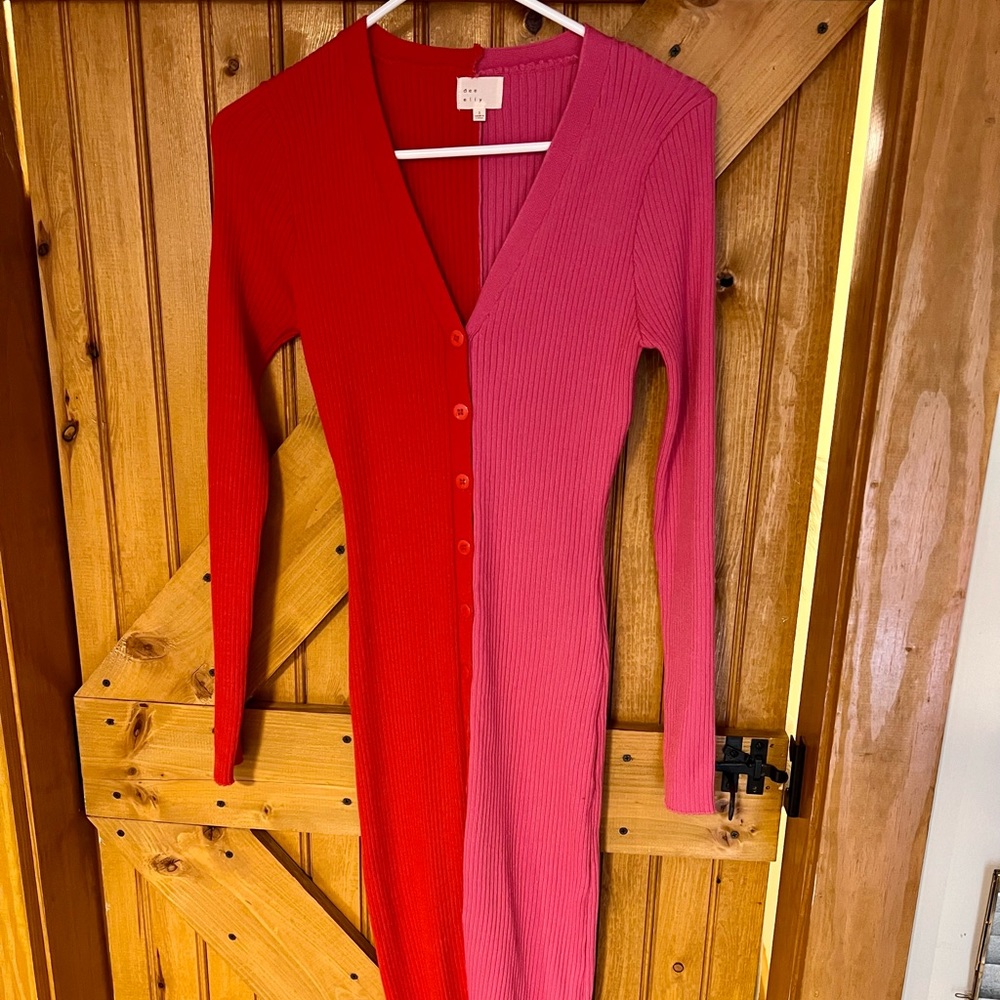 Vici valentines red and pink dress small